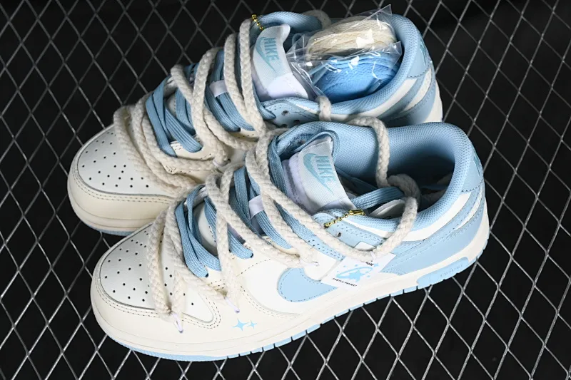 All Categories Nk SB Dunk Series Nk SB Dunk Low Low-top sneakers Gift box version Nk Dunk Low Milk Blue Customized version of deconstructed strap casual sneakers DD1503-123
